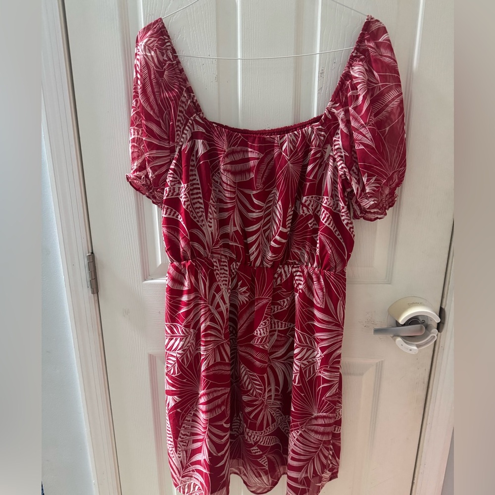Banana Republic Red Puff Sleeve Dress